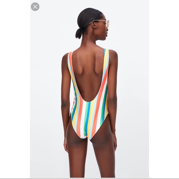 NWT! Zara Multicolored Stripe Swimsuit - M… - Picture 3 of 5